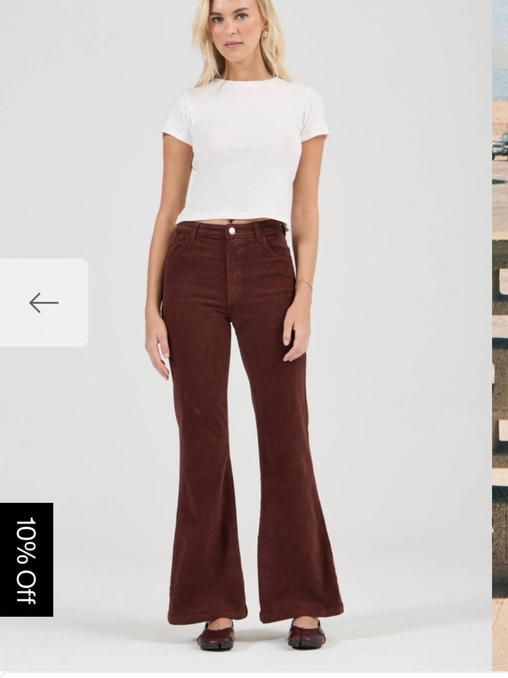 ROLLA'S EAST COAST FLARE Rust Brown Corduroy Flare Jeans